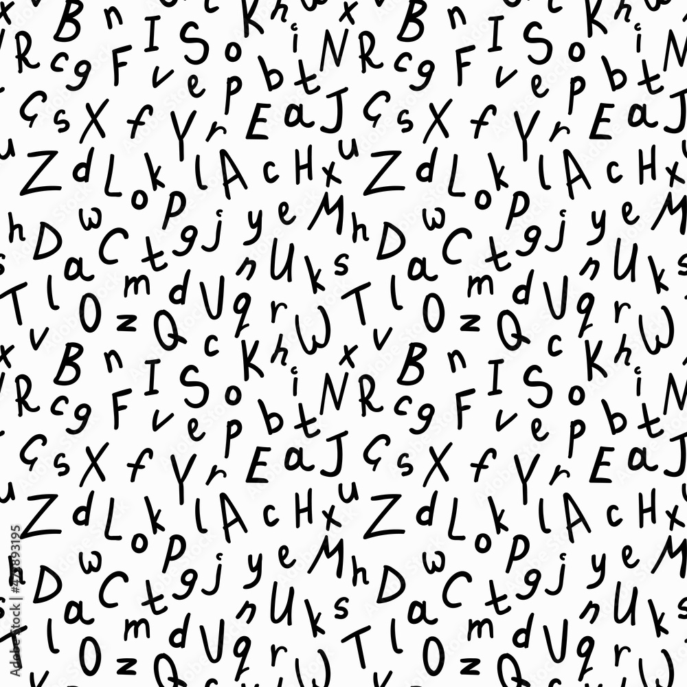 Alphabetical vector seamless pattern, abc black and white pattern for background for wrapping paper, fabrics and other designs Alphabetical vector seamless pattern, abc black and white pattern for background for wrapping paper, fabrics and other designs