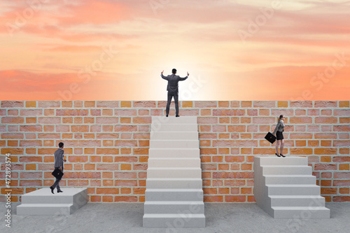 Tableau sur toile Concept of unfair career progression