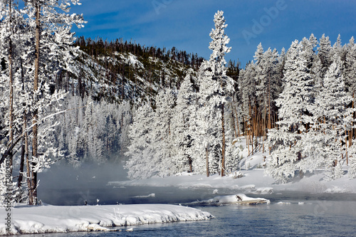USA, Wyoming, Yellowstone National Park in winter