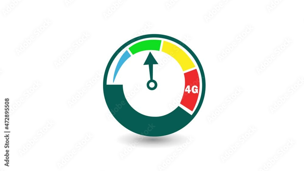 speedometer with the pointer on 4G technology, concept of fast mobile network, IoT.4G internet speed speedometer. Indicator test of the speed of mobile Internet speedometer with the pointer on 4G technology, concept of fast mobile network, IoT.4G internet speed speedometer. Indicator test of the speed of mobile Internet