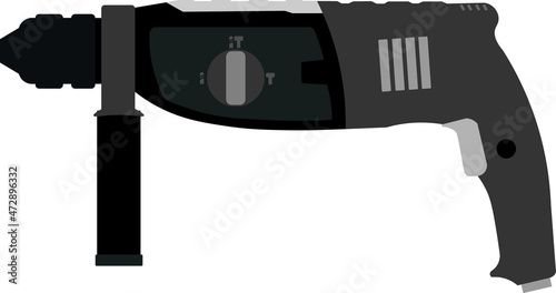 Puncher, Rotary hammer, impact drill, vector
