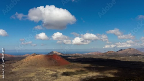 Time lapse of Caldera Colorada and Timanfaya National Park, Lanzarote, Spain photo
