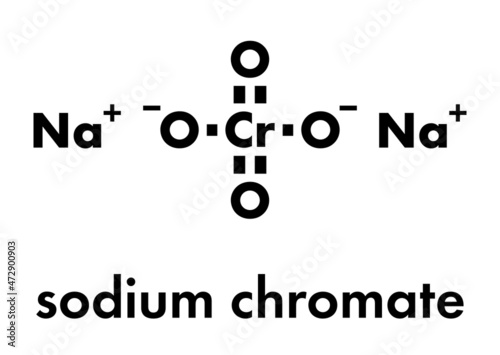 Sodium chromate, chemical structure. Skeletal formula. photo