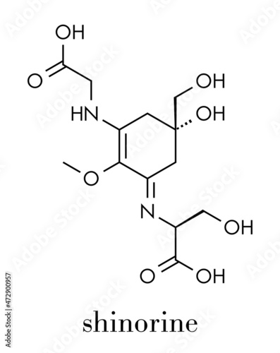 Shinorine sunscreen molecule. Skeletal formula.