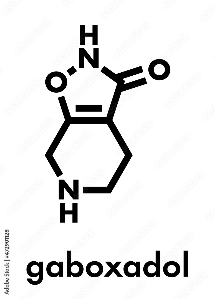 Gaboxadol drug molecule. Skeletal formula.