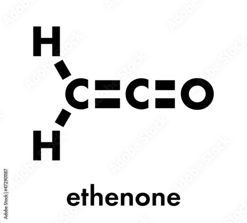 Ethenone or ketene molecule. Skeletal formula.