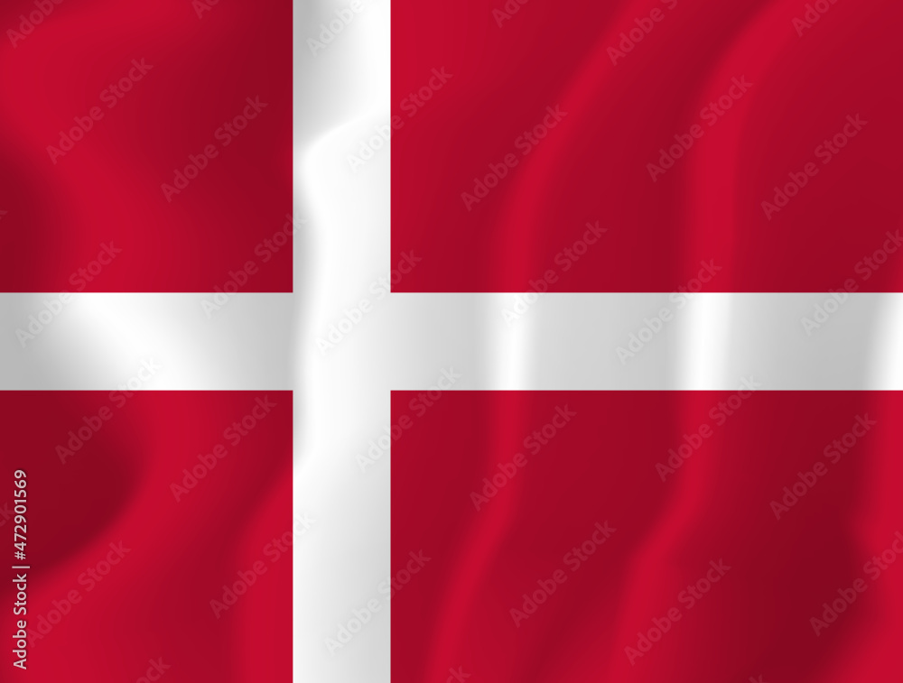 Obraz premium Denmark national flag soft waving background illustration