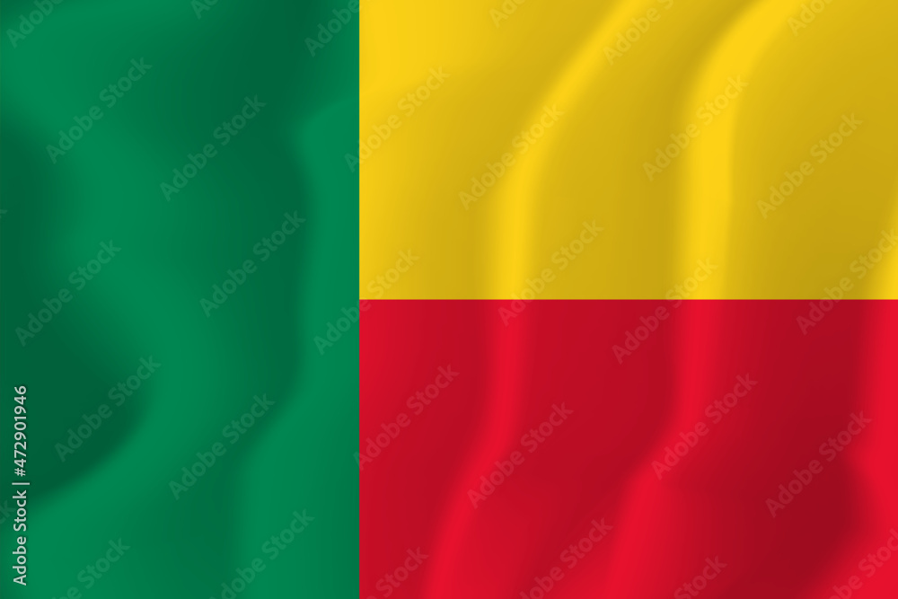 Benin national flag soft waving background illustration Benin national flag soft waving background illustration