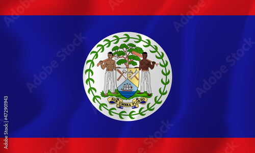 Belize national flag soft waving background illustration