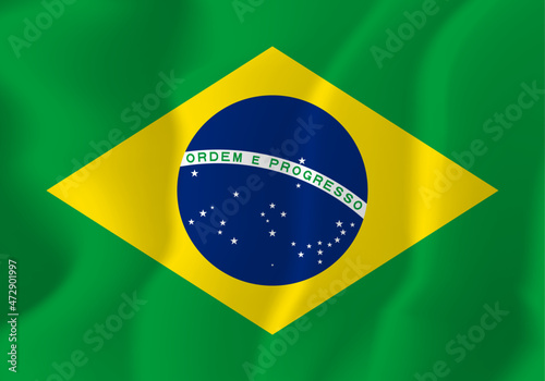 Brazil national flag soft waving background illustration