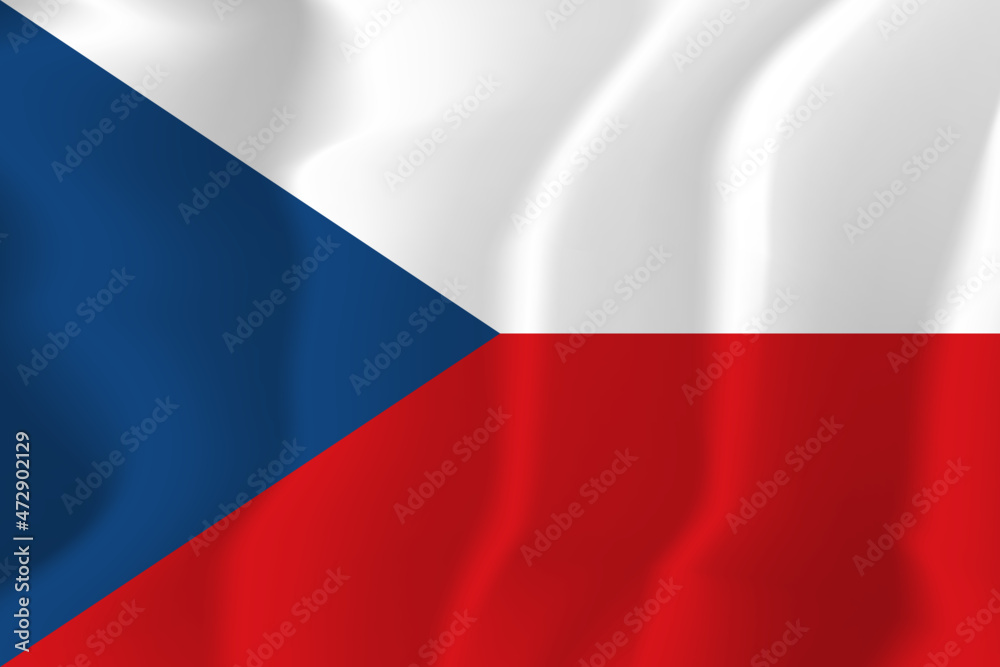 Fototapeta premium Czech Republic national flag soft waving background illustration