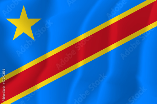 Democratic Republic of the Congo national flag soft waving background illustration