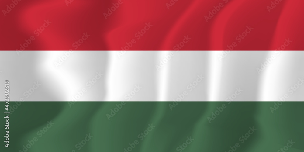 Obraz premium Hungary national flag soft waving background illustration