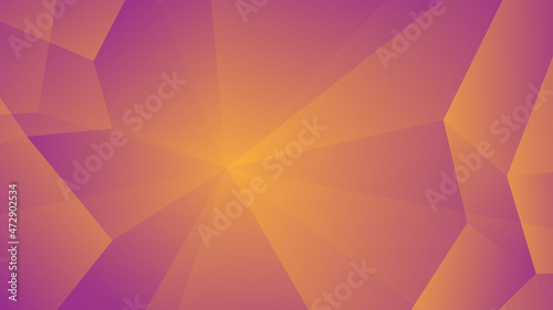 Modern Abstract Background with LOwpoly Element and Orange Purple Gradient Color