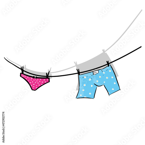 Panties and boxer shorts briefs underpants isolated