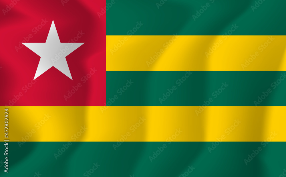 Obraz premium Togo national flag soft waving background illustration