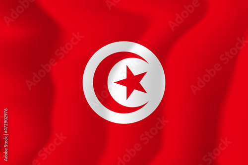 Tunisia national flag soft waving background illustration