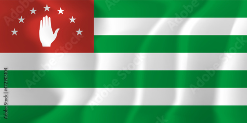 Abkhazia national flag soft waving background illustration