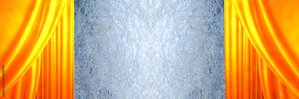 Obraz premium 金のカーテンのステージ