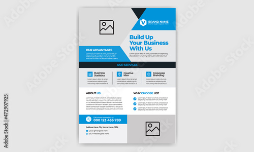 Corporate, Business, Poster, Cover layout, Annual Report, Flyer in A4 Template Design 25 with colorful Circle, Rectangle, Triangle shape for Brand, Company and Market