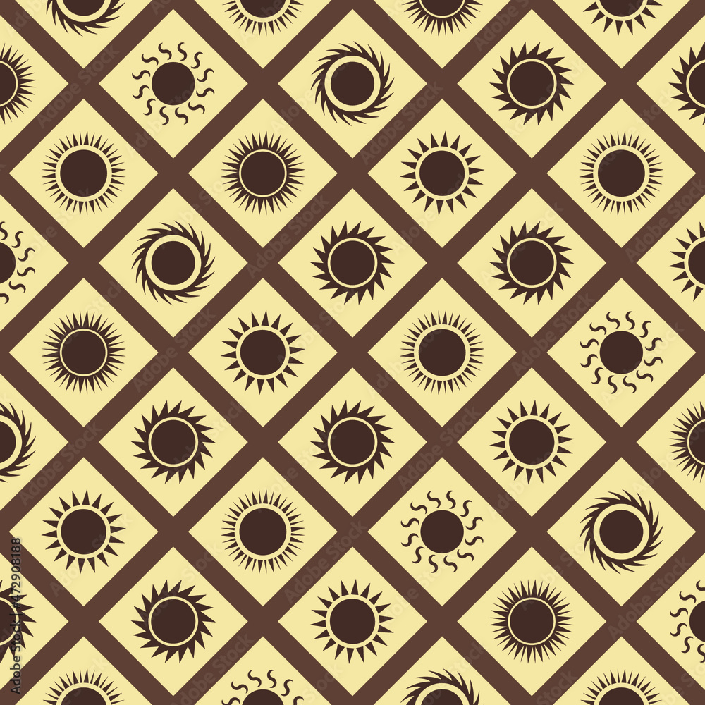 abstract background ethnic tribal seamless traditional aztec sun pattern brown ready for your interior design