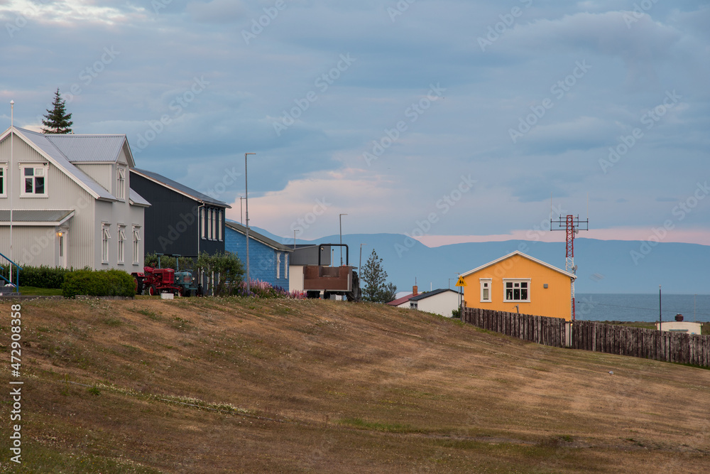 Village of Hrisey in Eyjafjordur in Iceland