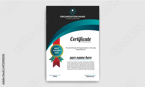 Creative, Professional, Eye catching, Modern, Corporate, Educational, Industrial and Vertical Certificate Template Design 10 for print, School, High School, Diploma, Honours, Phd, Company, University