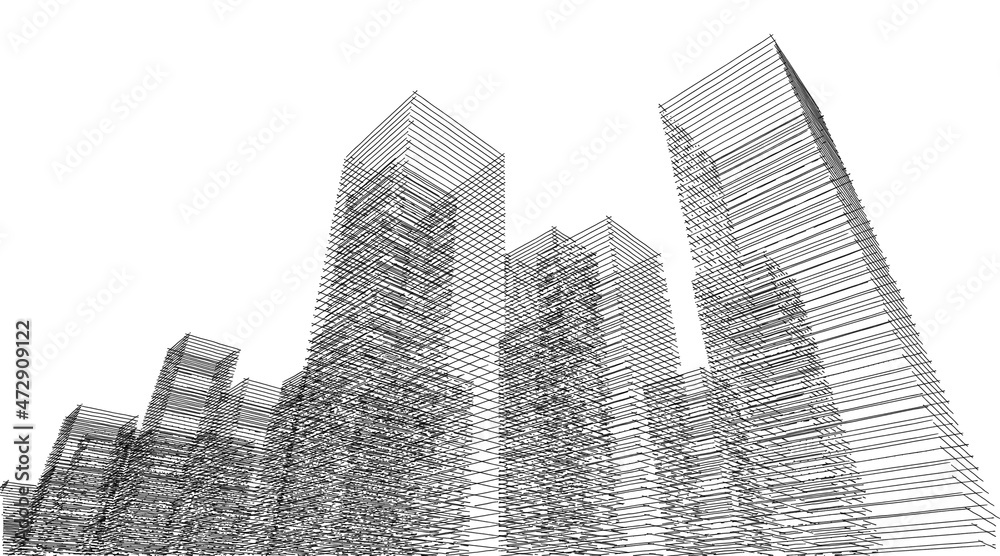 Fototapeta premium City concept sketch 