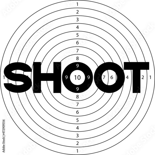 shooting target with word shoot