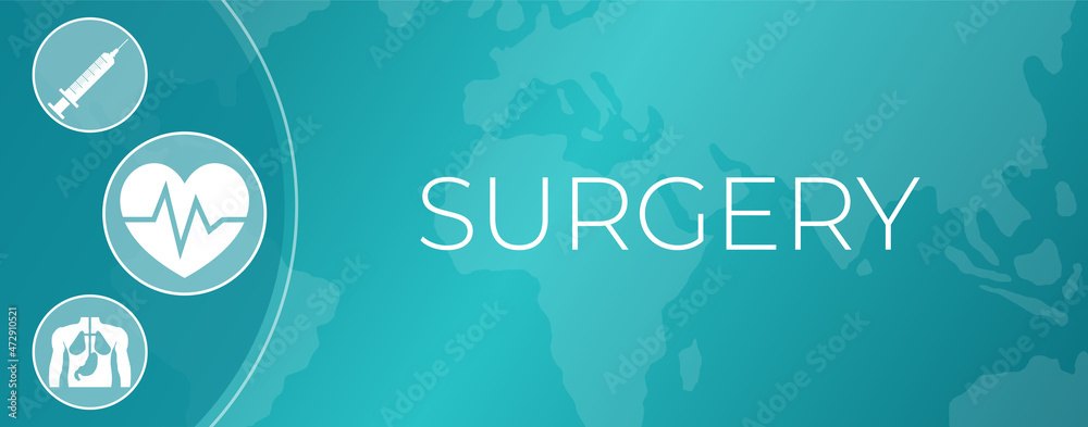 Surgery Illustration Background with Icons and World Map