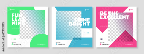 online course social media pack template premium