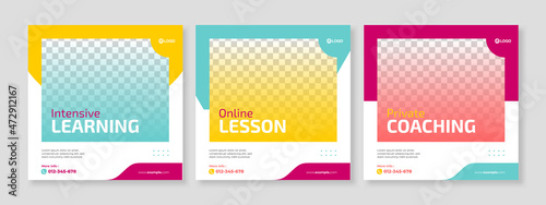 online course social media pack template premium
