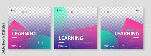 online course social media pack template premium