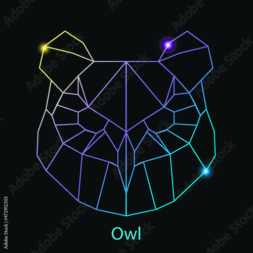 Owl head lineart logo