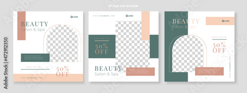 skincare beauty promotion banner social media pack template premium