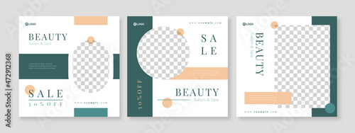 skincare beauty promotion banner social media pack template premium