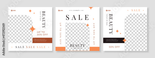 skincare beauty promotion banner social media pack template premium