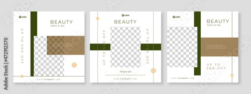 skincare beauty promotion banner social media pack template premium