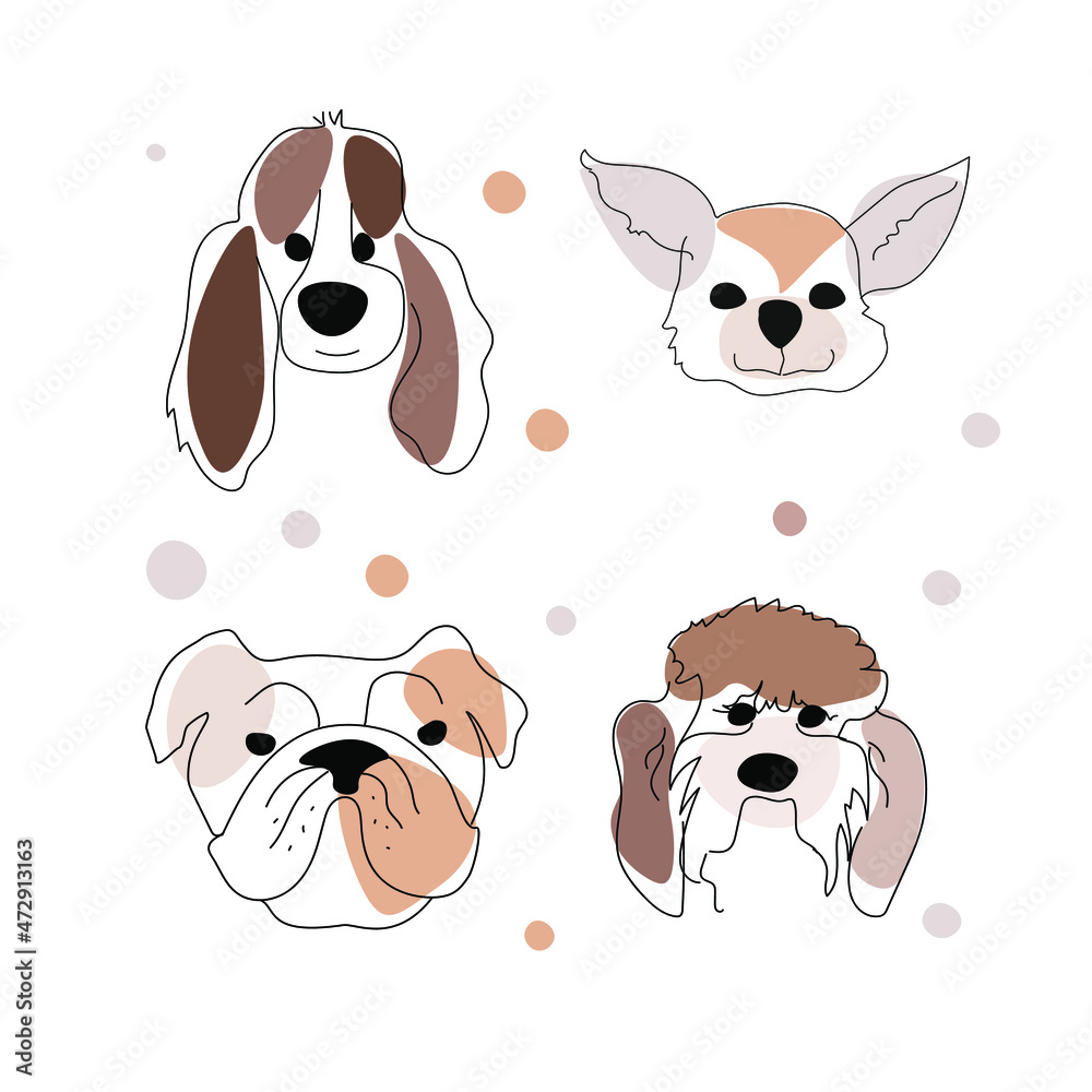 Obraz premium set of dogs
