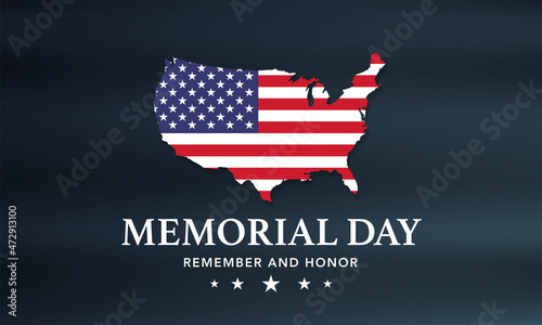 Memorial Day Background Design. Honoring All Who Served. Vector Illustration.