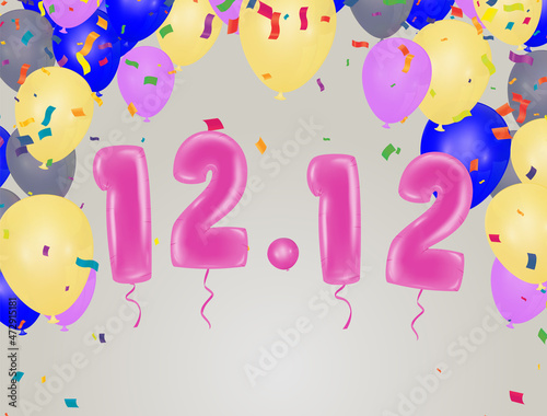 Party balloons 12-12-shopping day. SPECIAL OFFER Supper sale. shopping online