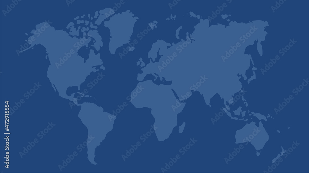 map of the world on blue background