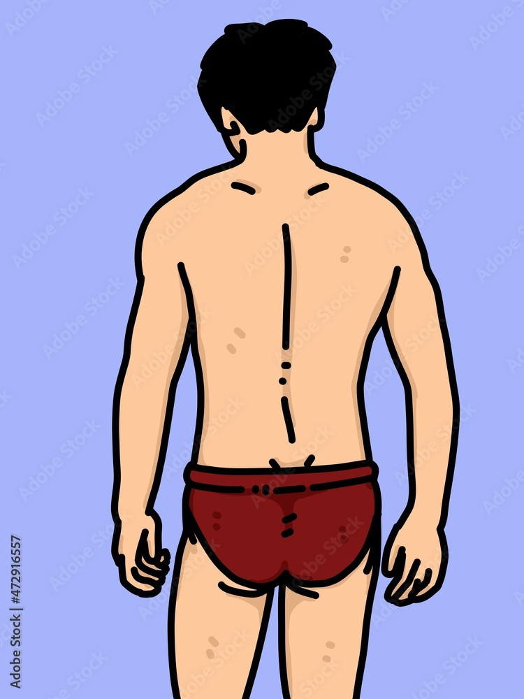 Fototapeta premium cute man cartoon on blue background