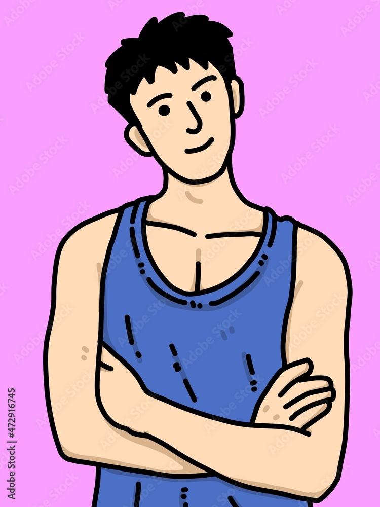 cute man cartoon on purple background cute man cartoon on purple background