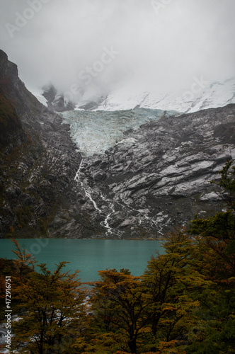 waterfall in the mountains photo