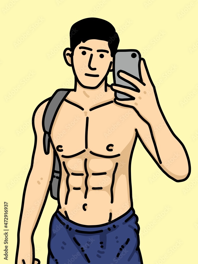 cute man cartoon on yellow background cute man cartoon on yellow background