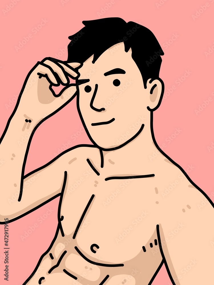 cute man cartoon on pink background cute man cartoon on pink background