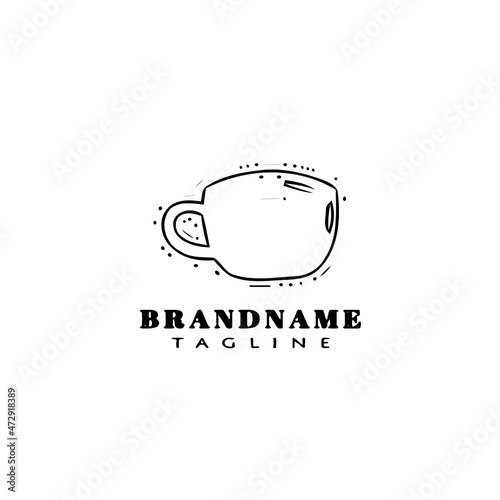 tea cup logo design template icon creative illustration