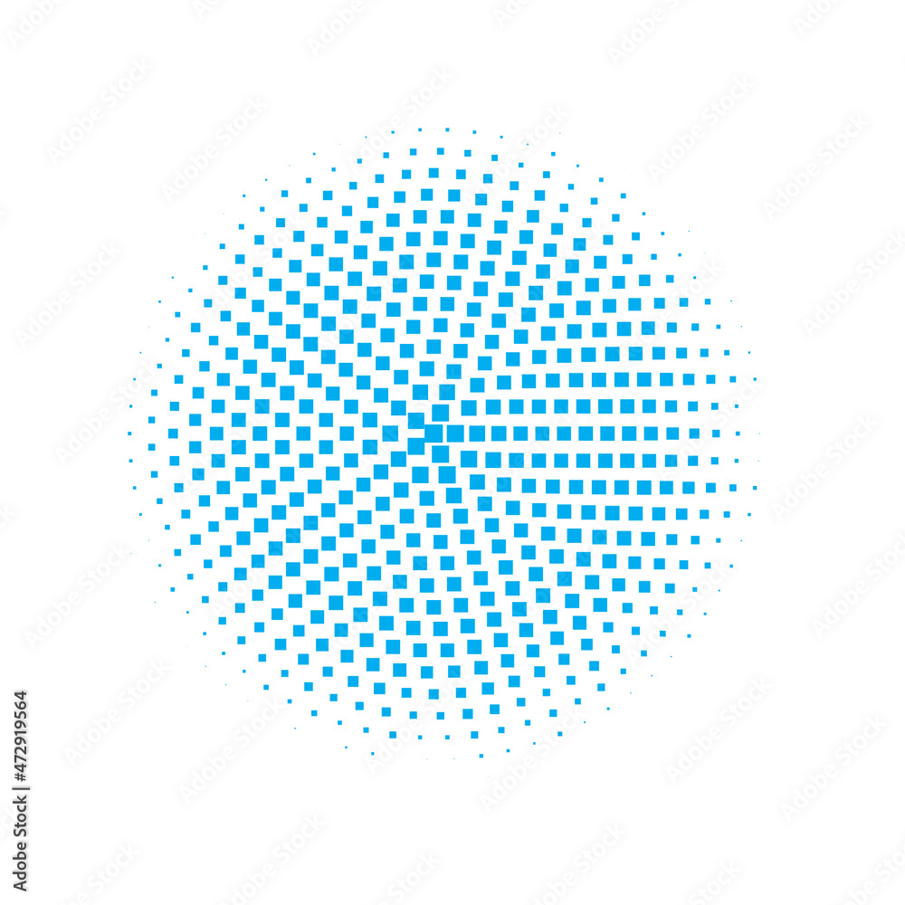 Blue Halftone Background. Abstract Gradation. Texture Background. Dot Element. Circle Logo. Gradient Art. Graphic Element. Effect Logo. Design Backdrop.