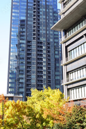 Office and Apartment tower complex in woods © Matt-san